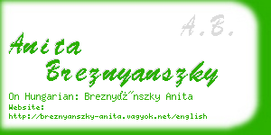 anita breznyanszky business card